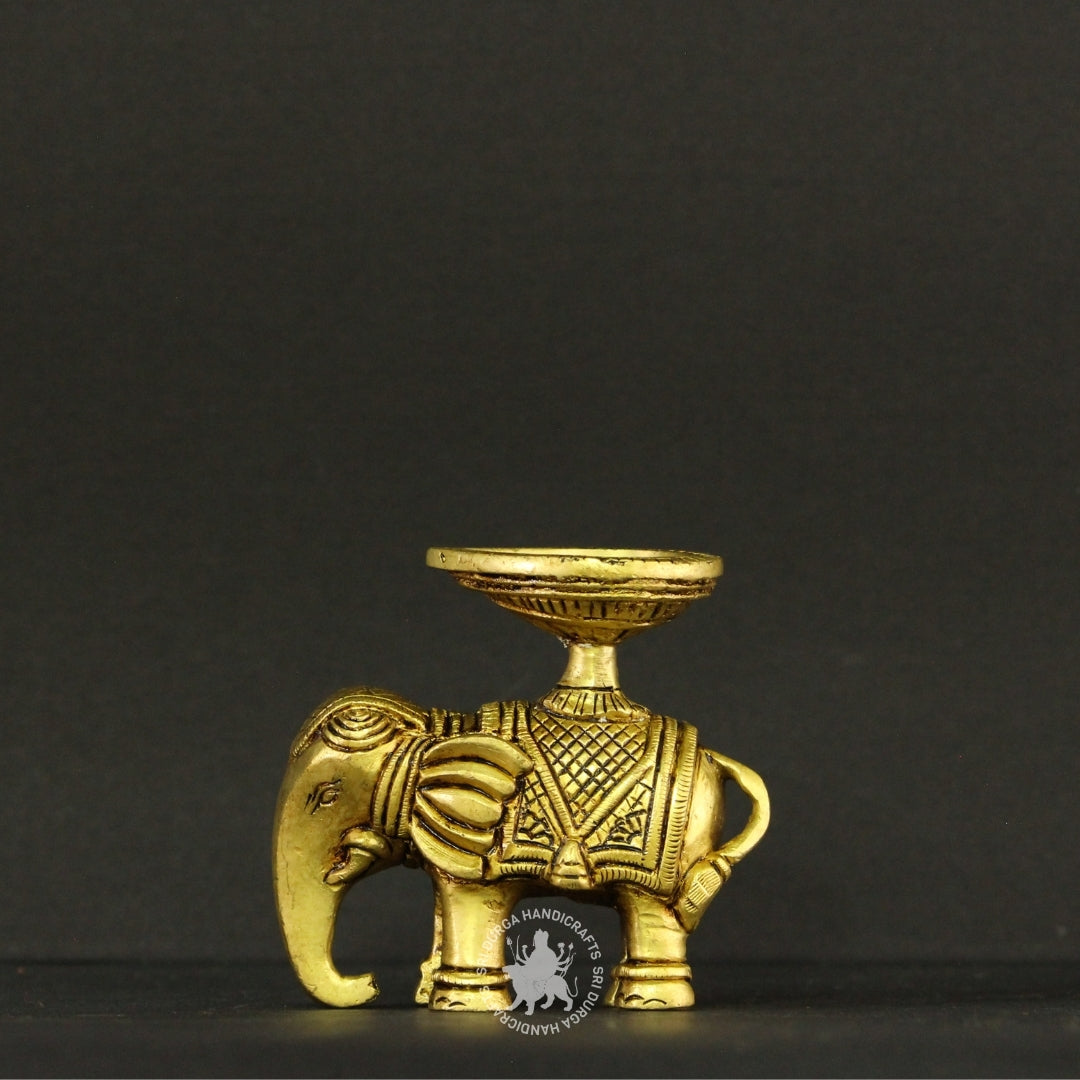 4" inch Brass Elephant Diya