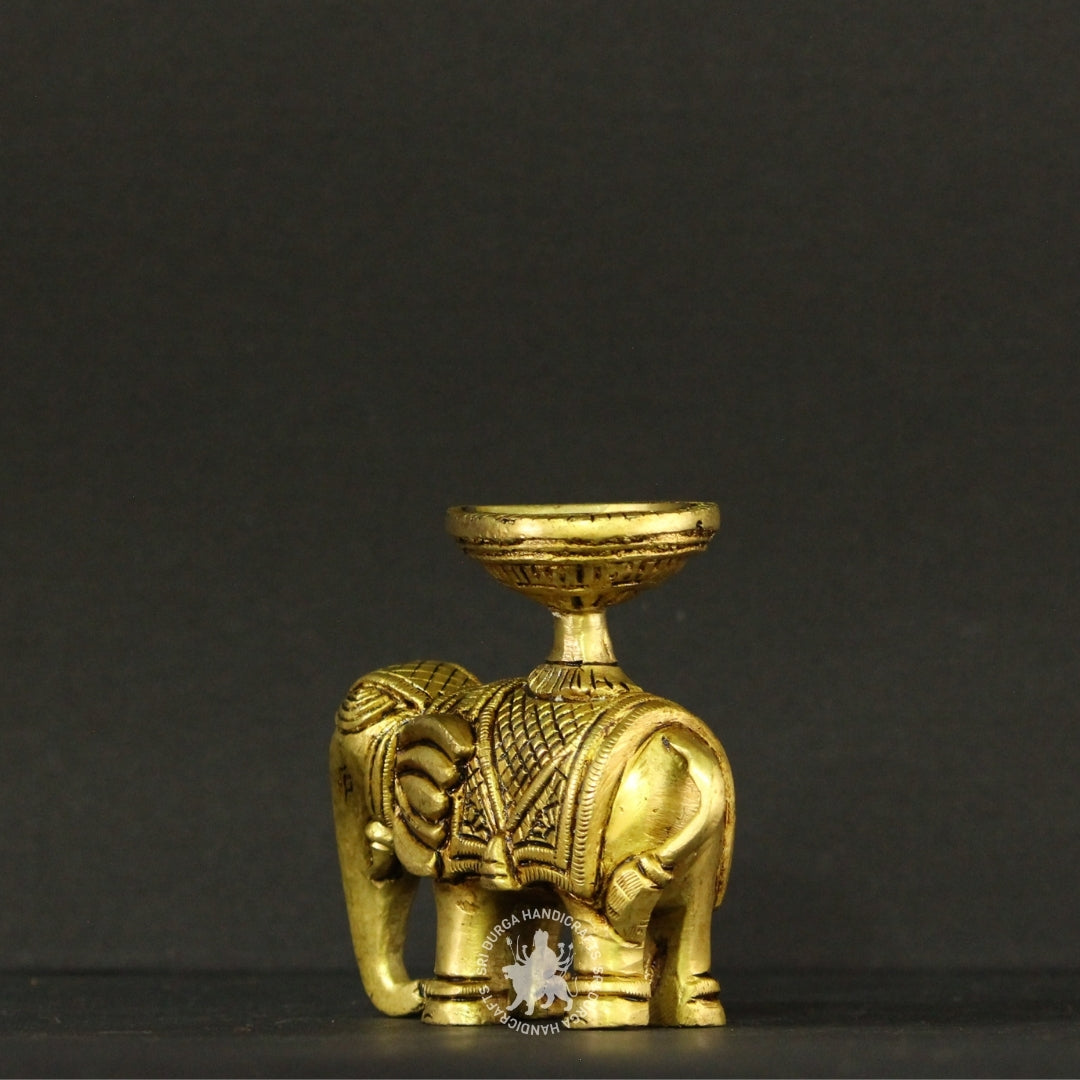 4" inch Brass Elephant Diya