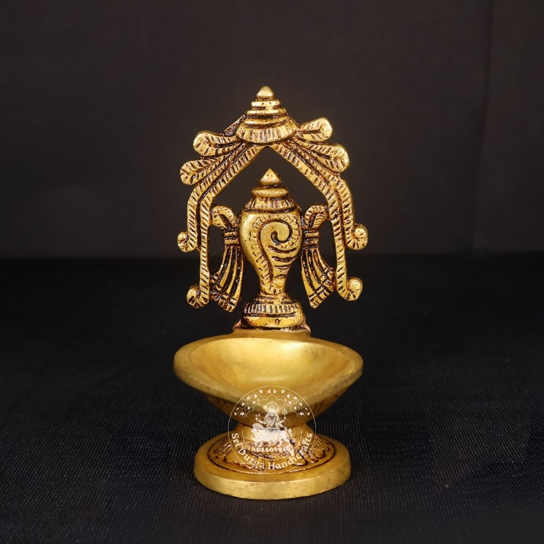 5" Inch Brass Frame Sangu & Chakaram Deep