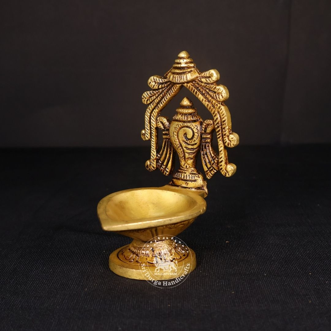 5" Inch Brass Frame Sangu & Chakaram Deep