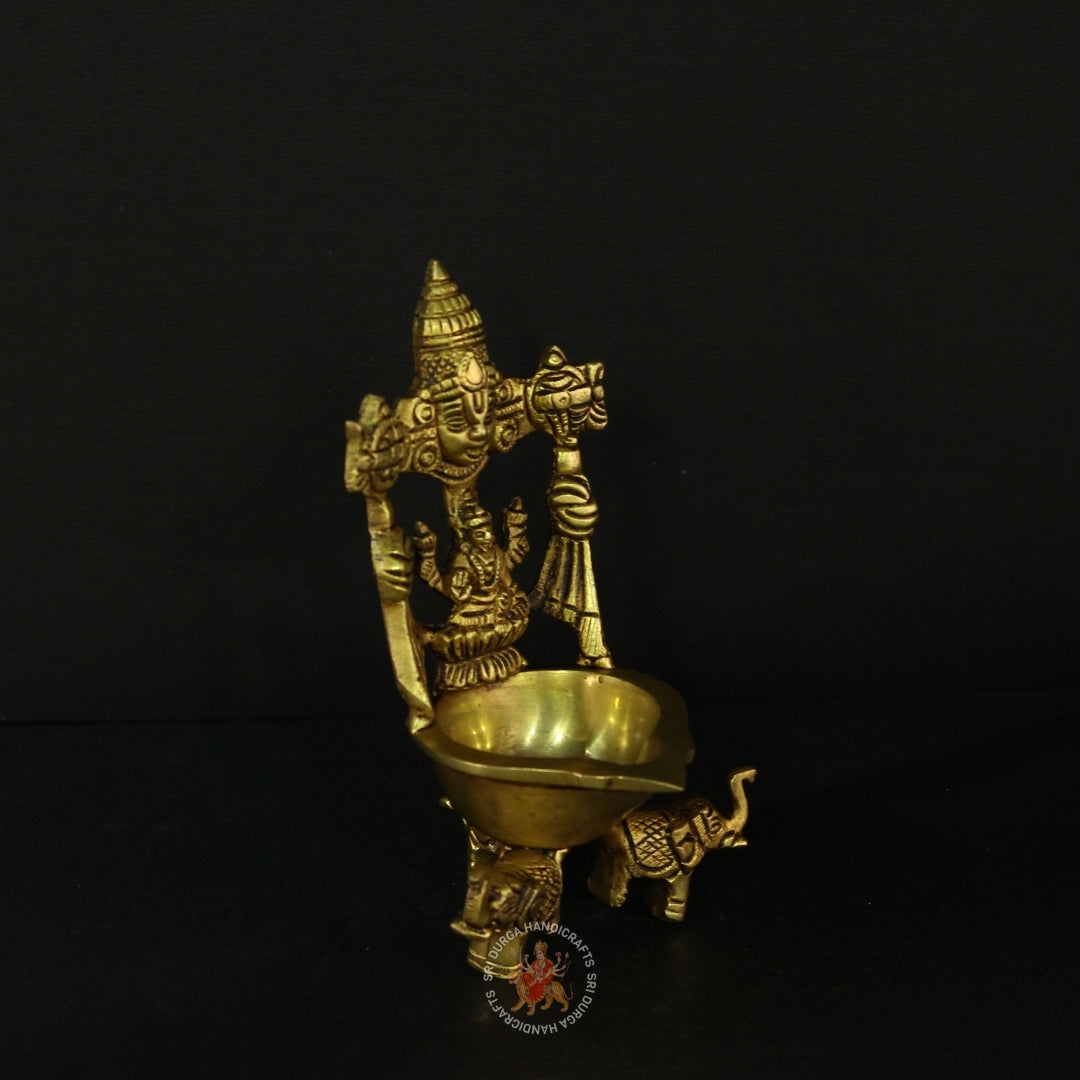 6" inch Brass Balaji Lakshmi Diya