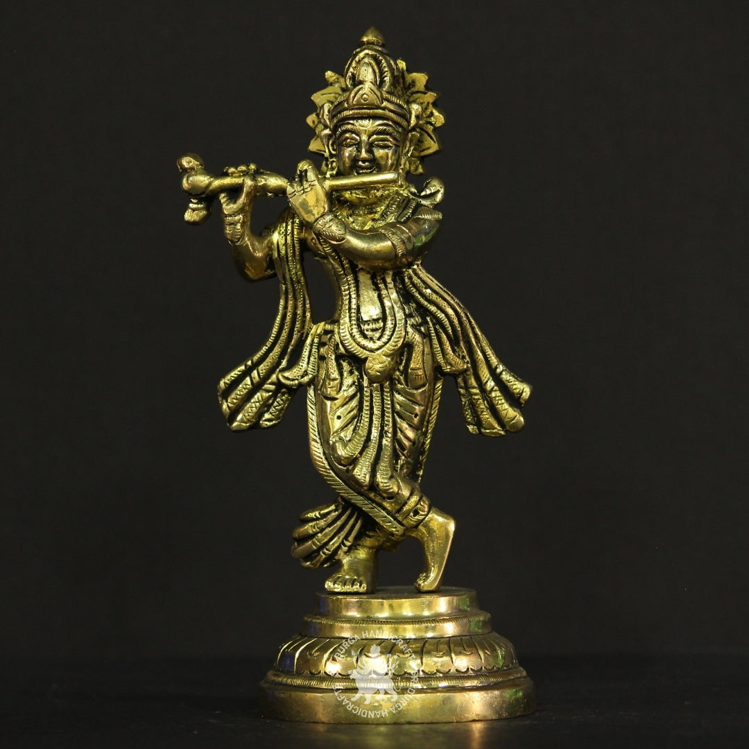 7" inch Charming Brass Krishnar Idol