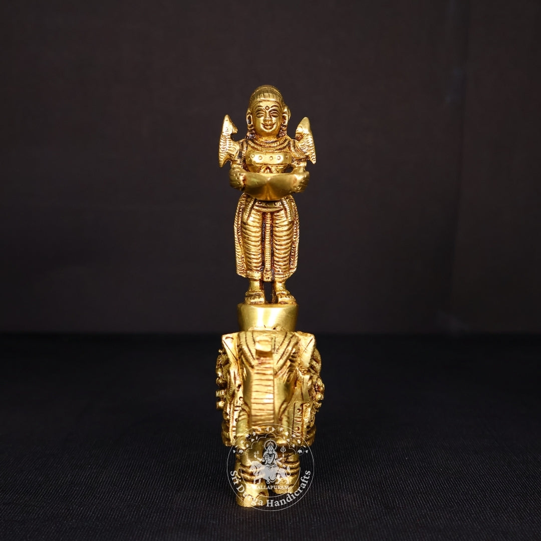 6" Inch Brass Elephant Paavai Vilakku