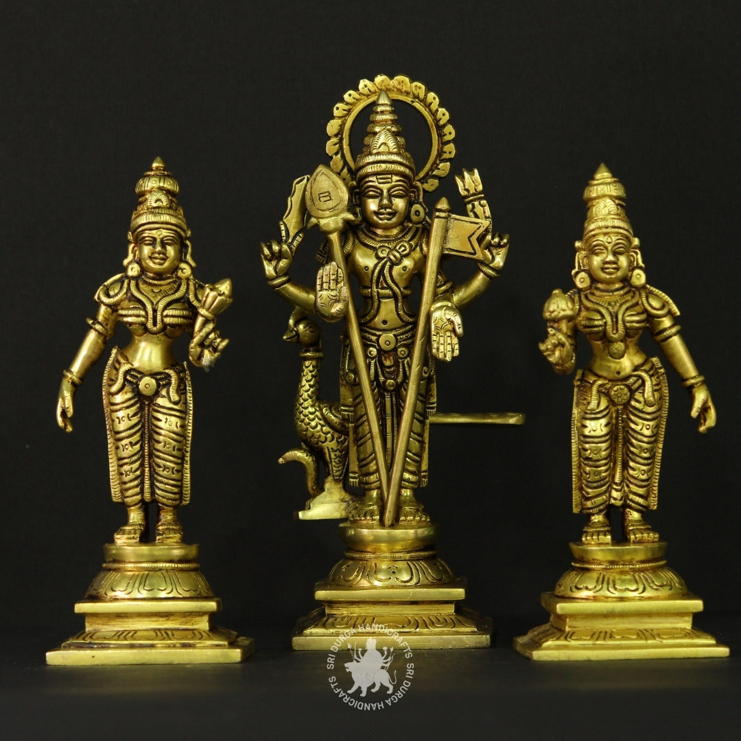 8" inch Complete Brass Murugar Blessing Set