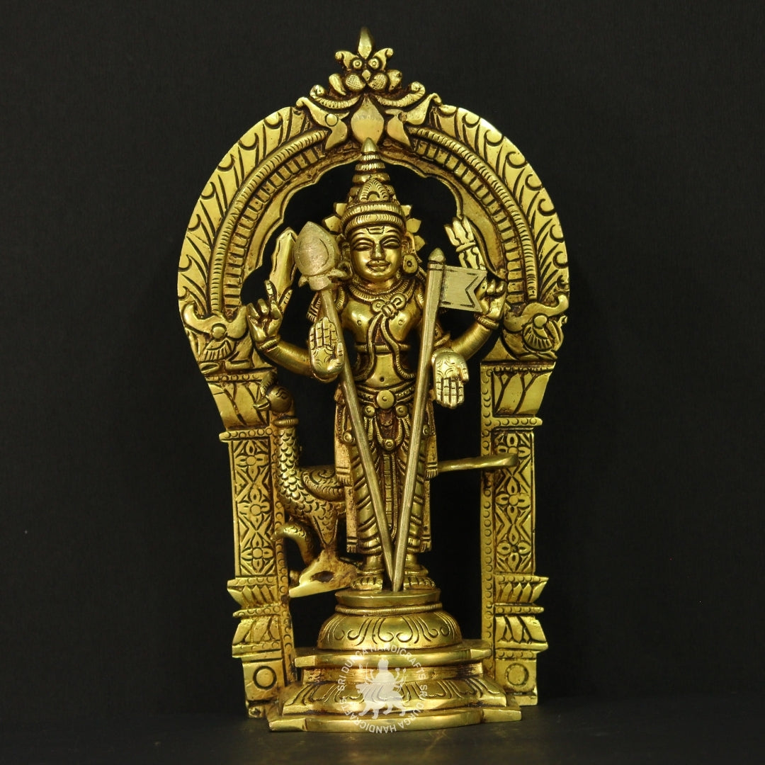 10" inch Brass Murugar with Divine Thiruvatchi