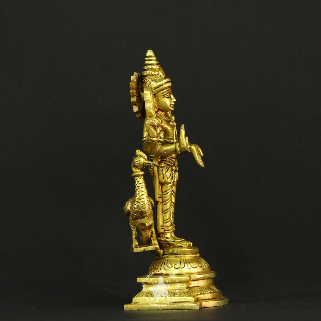 8" inch Brass Murugar Idol
