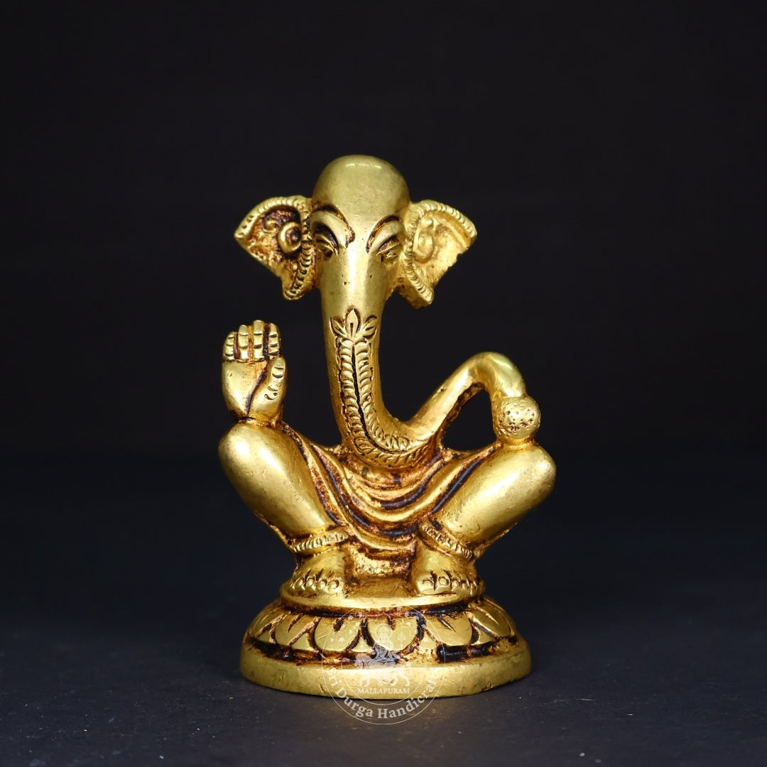 3" Inch Brass Hawai Ganesh Idol