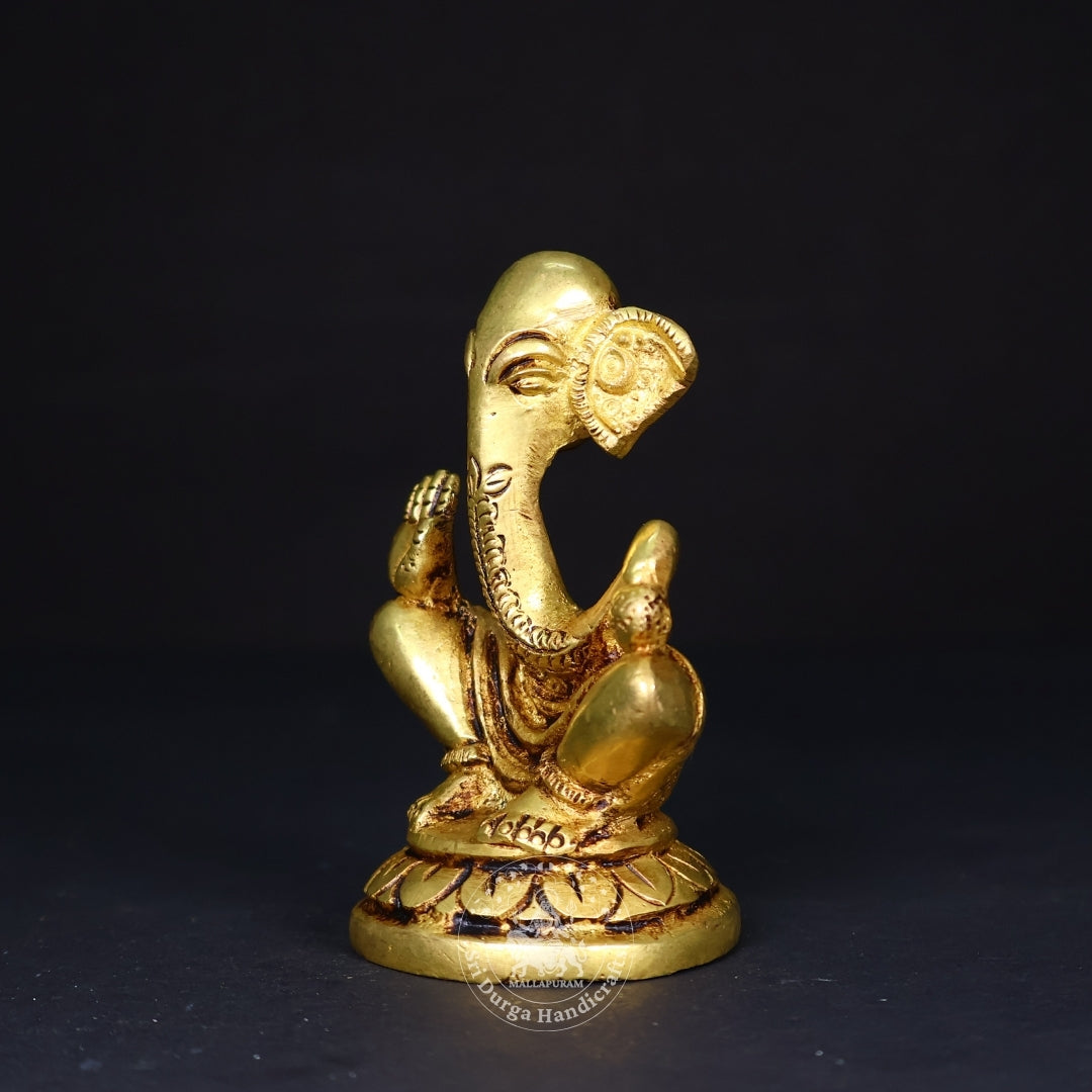 3" Inch Brass Hawai Ganesh Idol