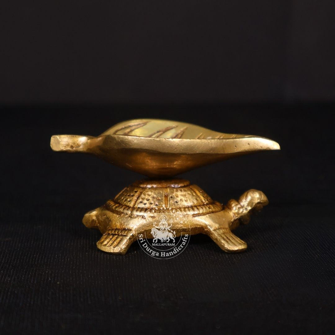 2" Inch Brass Tortoise Leaf Deep