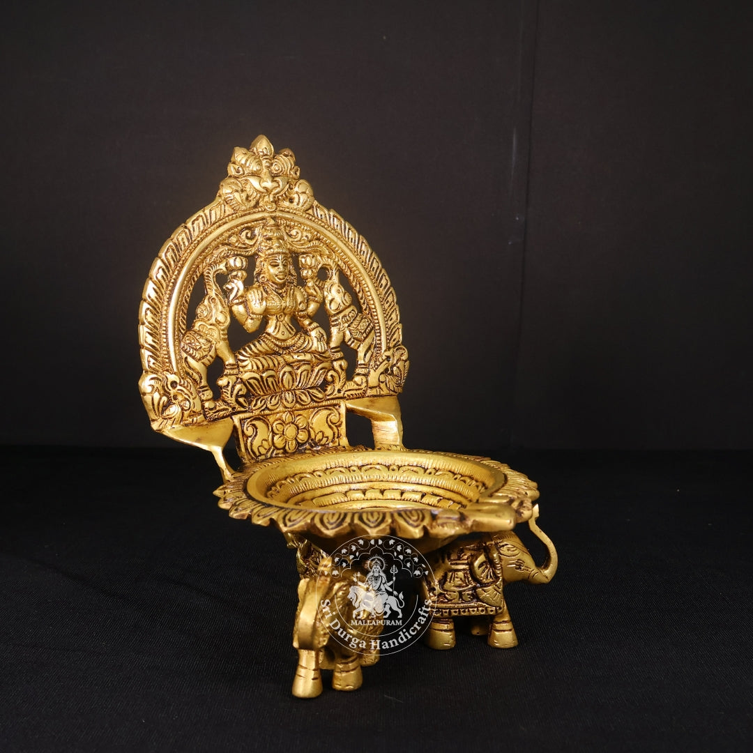 9" Inch Brass Gajalakshmi Deep