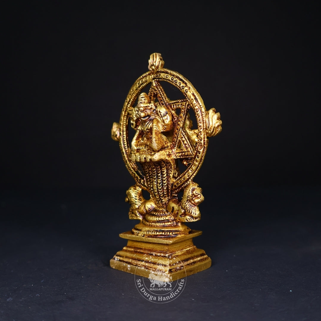 4" Inch Brass Chakrathualwar Idol