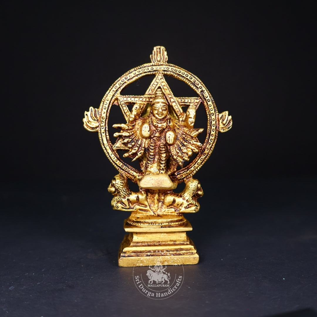4" Inch Brass Chakrathualwar Idol