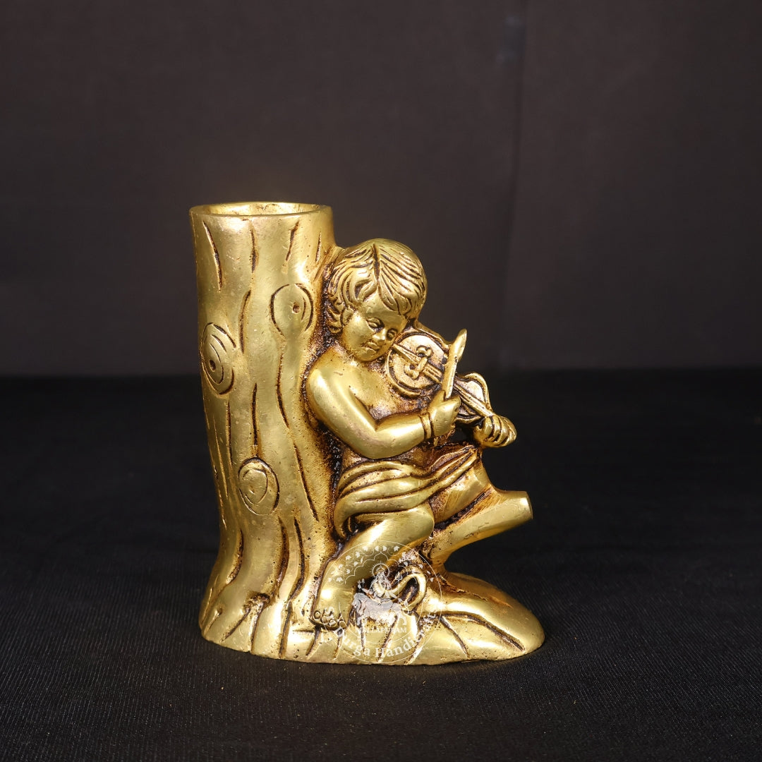 4" Inch Brass Tree with Child Deep