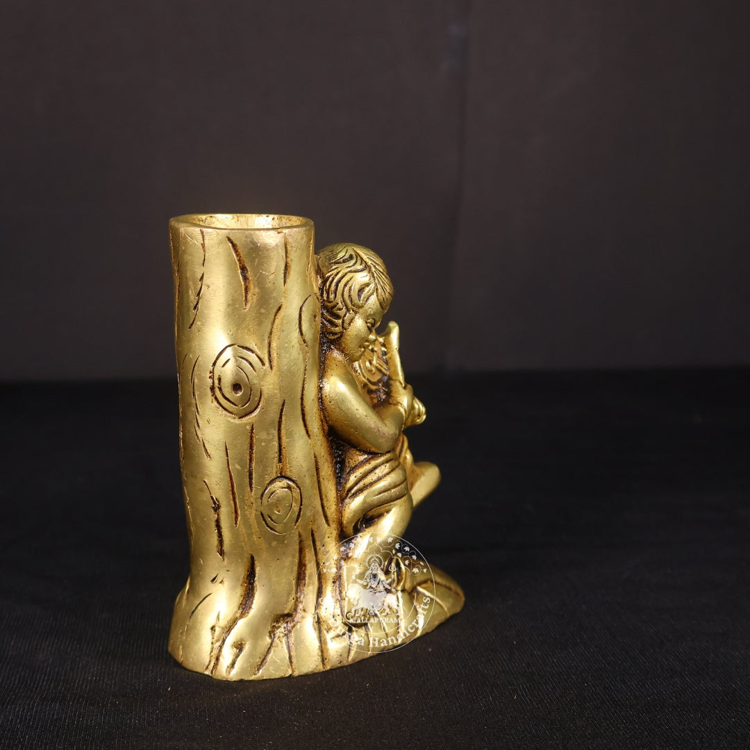 4" Inch Brass Tree with Child Deep