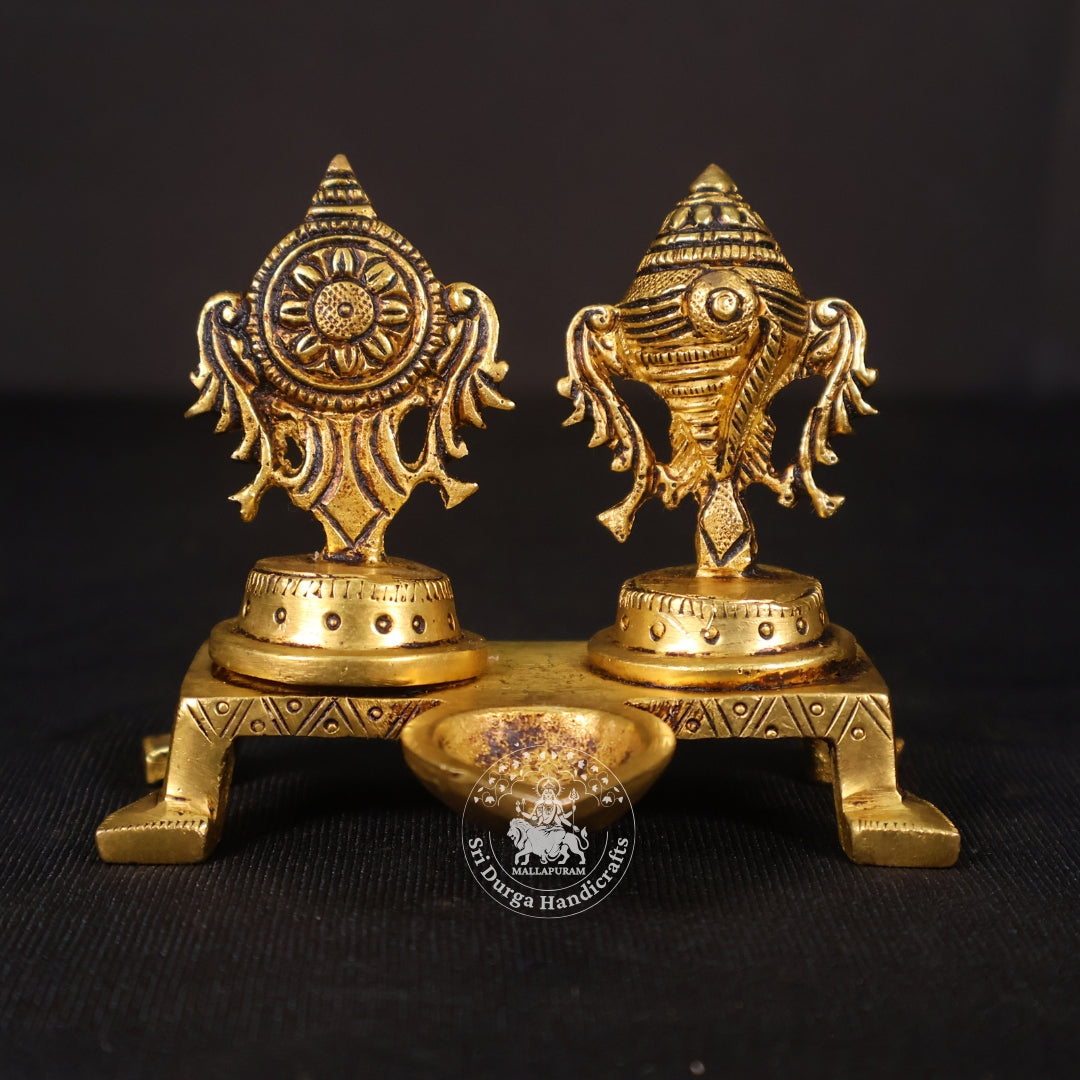3" Inch Brass Sangu & Chakaram Deep Set