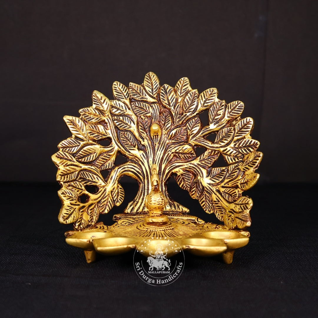5" Inch Brass Peacock Tree Deep