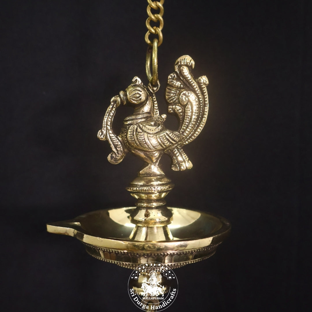 8" Inch Brass Annam Saravilakku Hanging with Bell