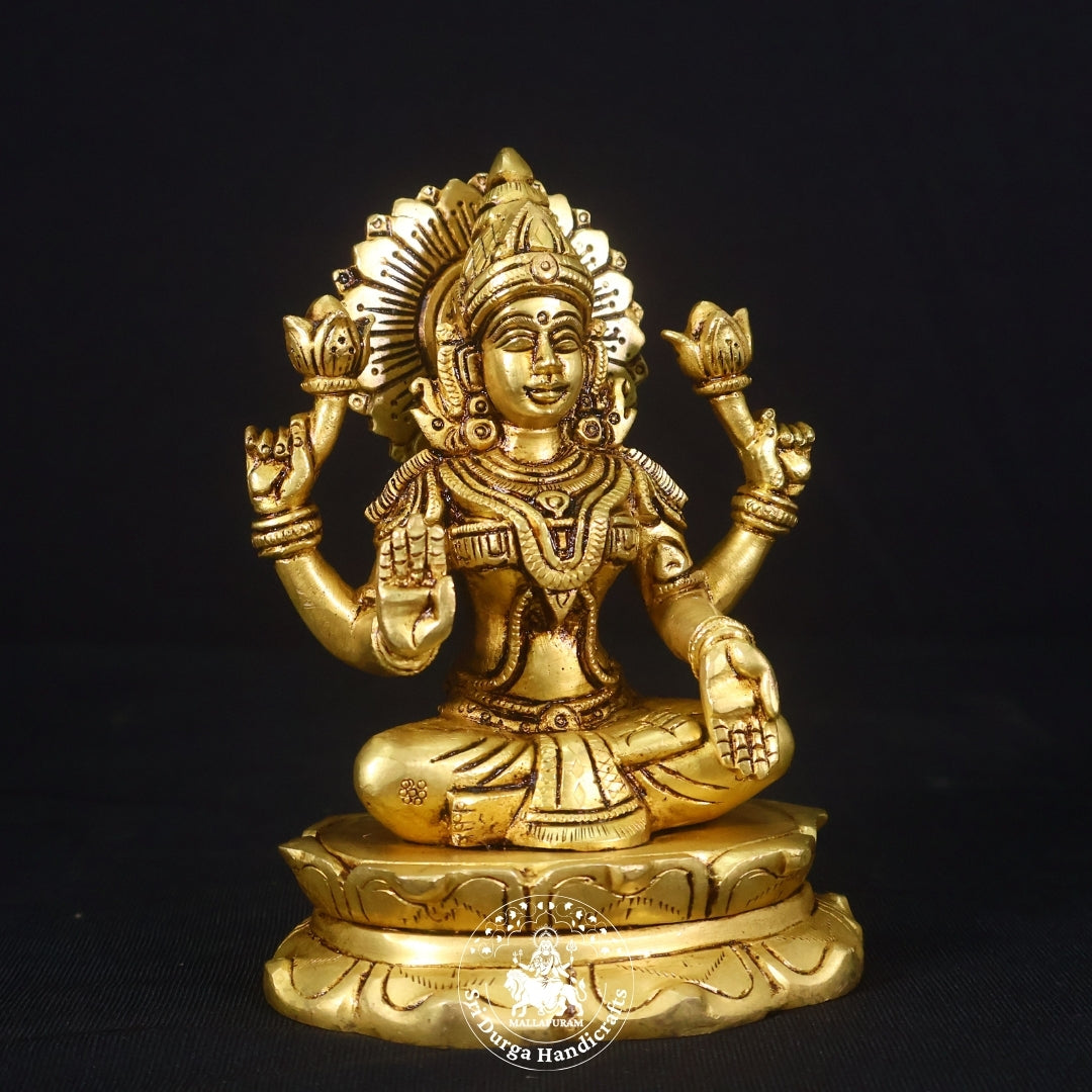 5 Inch Brass Kamal Lakshmi Idol