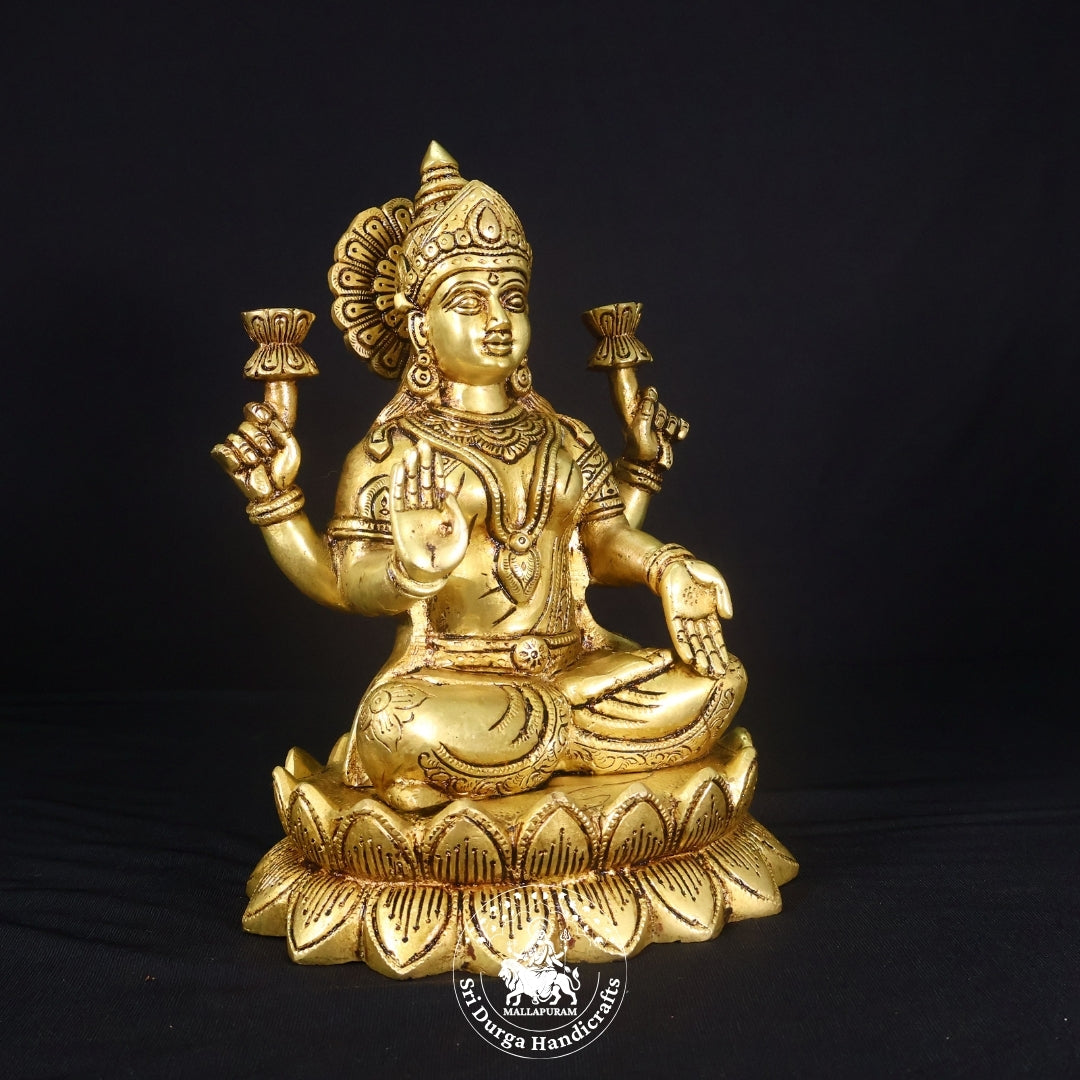 11" Inch Brass Kamal Lakshmi Idol