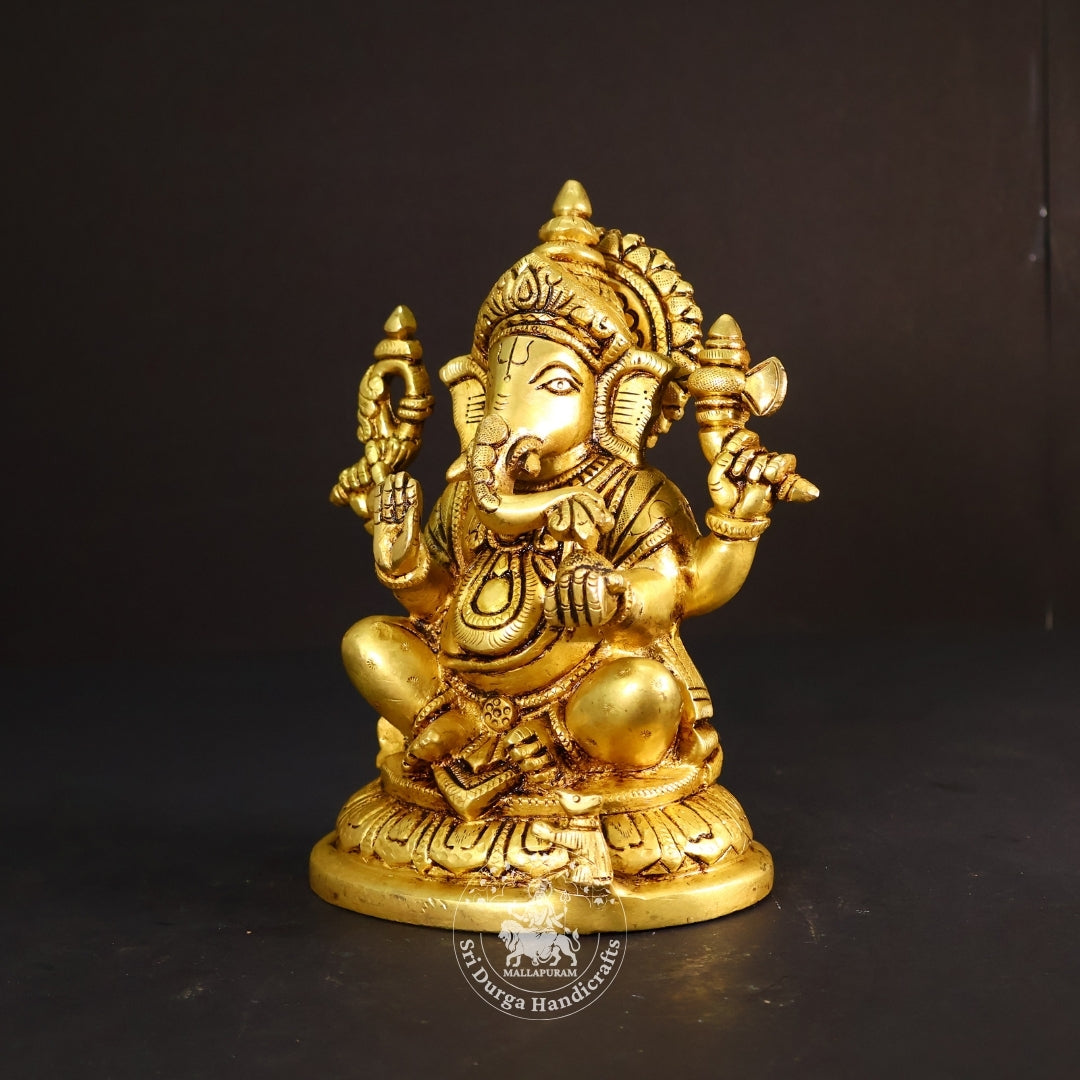 7" Inch Brass New Ganesh Idol