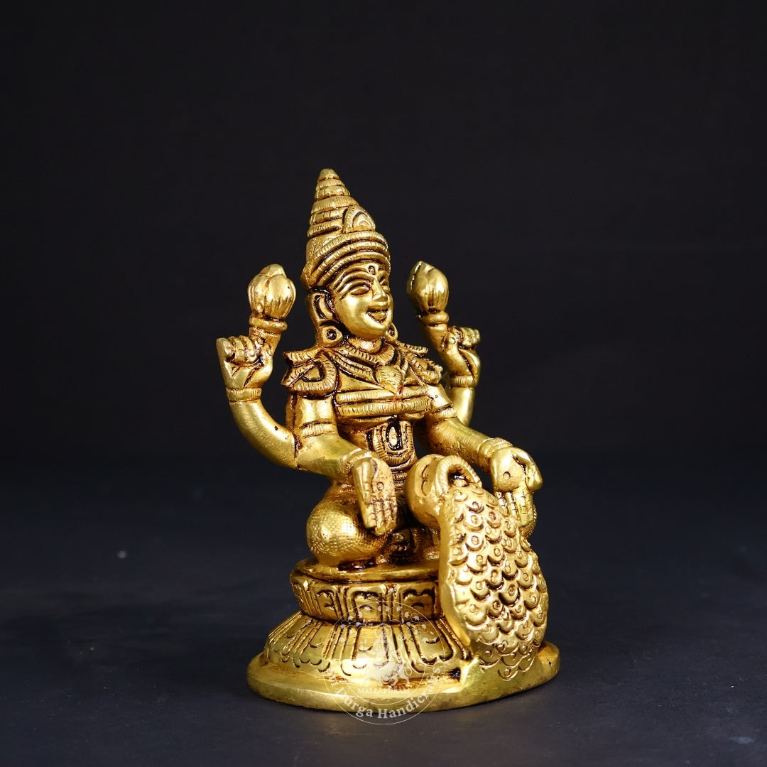 4" Inch Brass Matka Lakshmi Idol