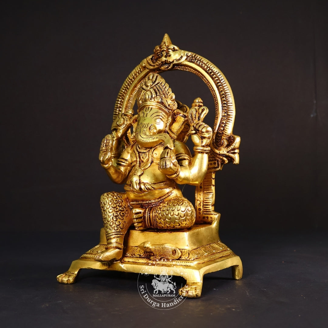 9" Inch Brass Frame Ganesh