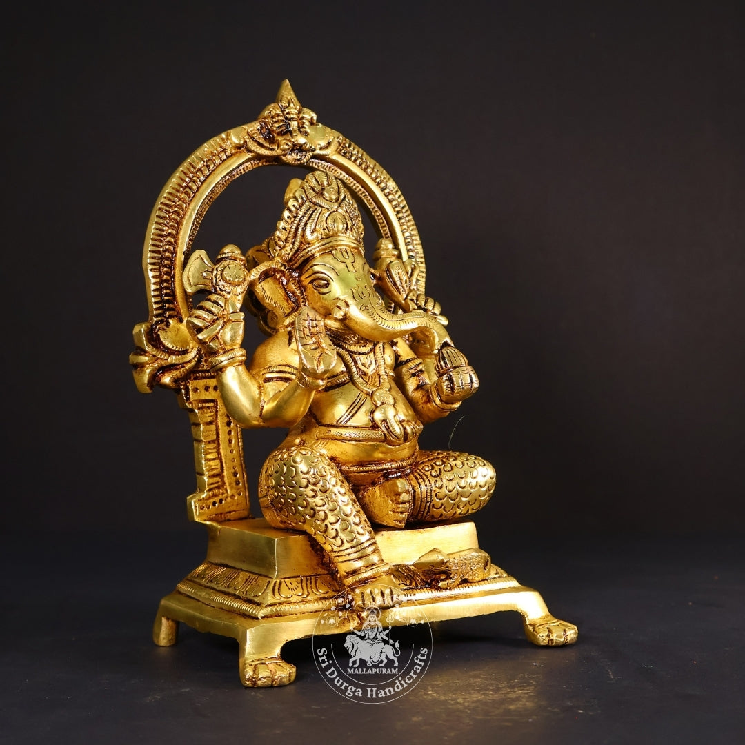 9" Inch Brass Frame Ganesh