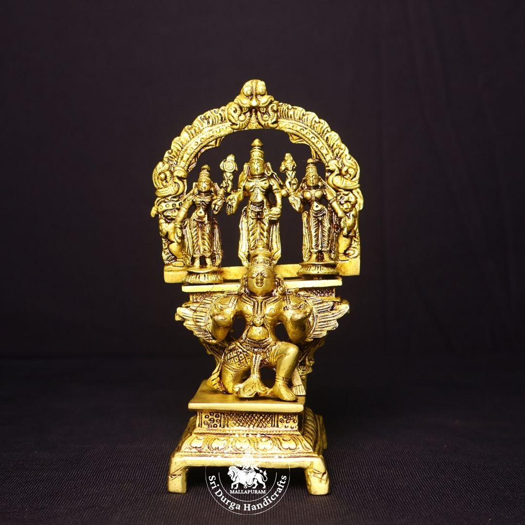 6" Inch Brass T Balaji & Garudar Set