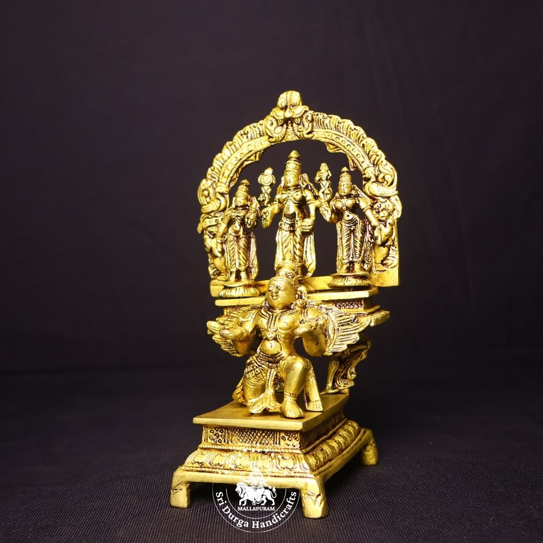 6" Inch Brass T Balaji & Garudar Set