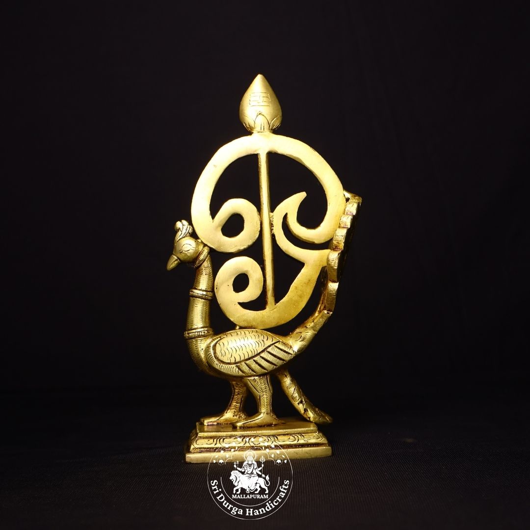8" Inch Brass Om Vel with Peacock