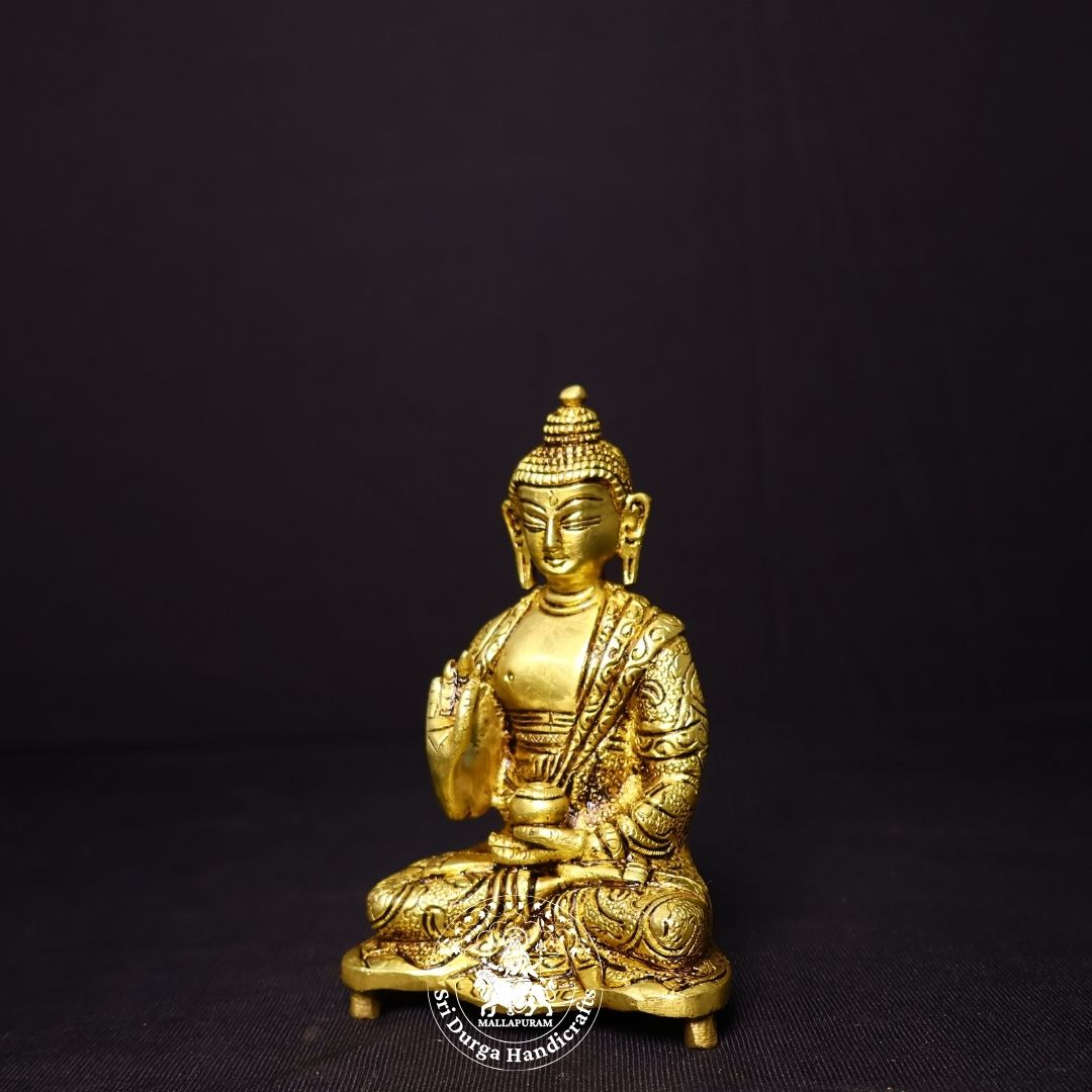 4" Inch Brass New Buddha Idol