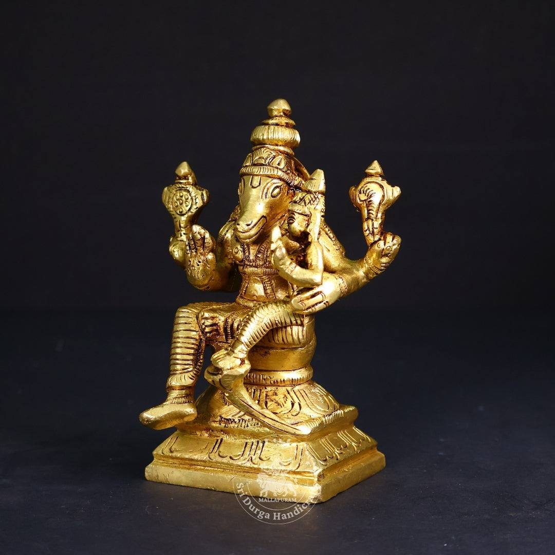 4" Inch Brass Lakshmi Hayagrevar Idol