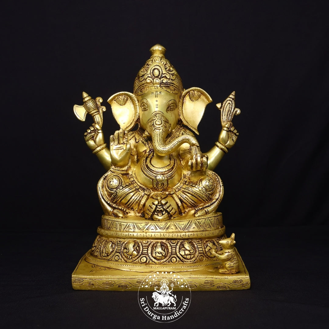 12" Inch Brass New Asta Ganesh Idol