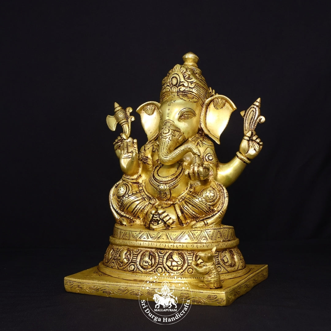 12" Inch Brass New Asta Ganesh Idol