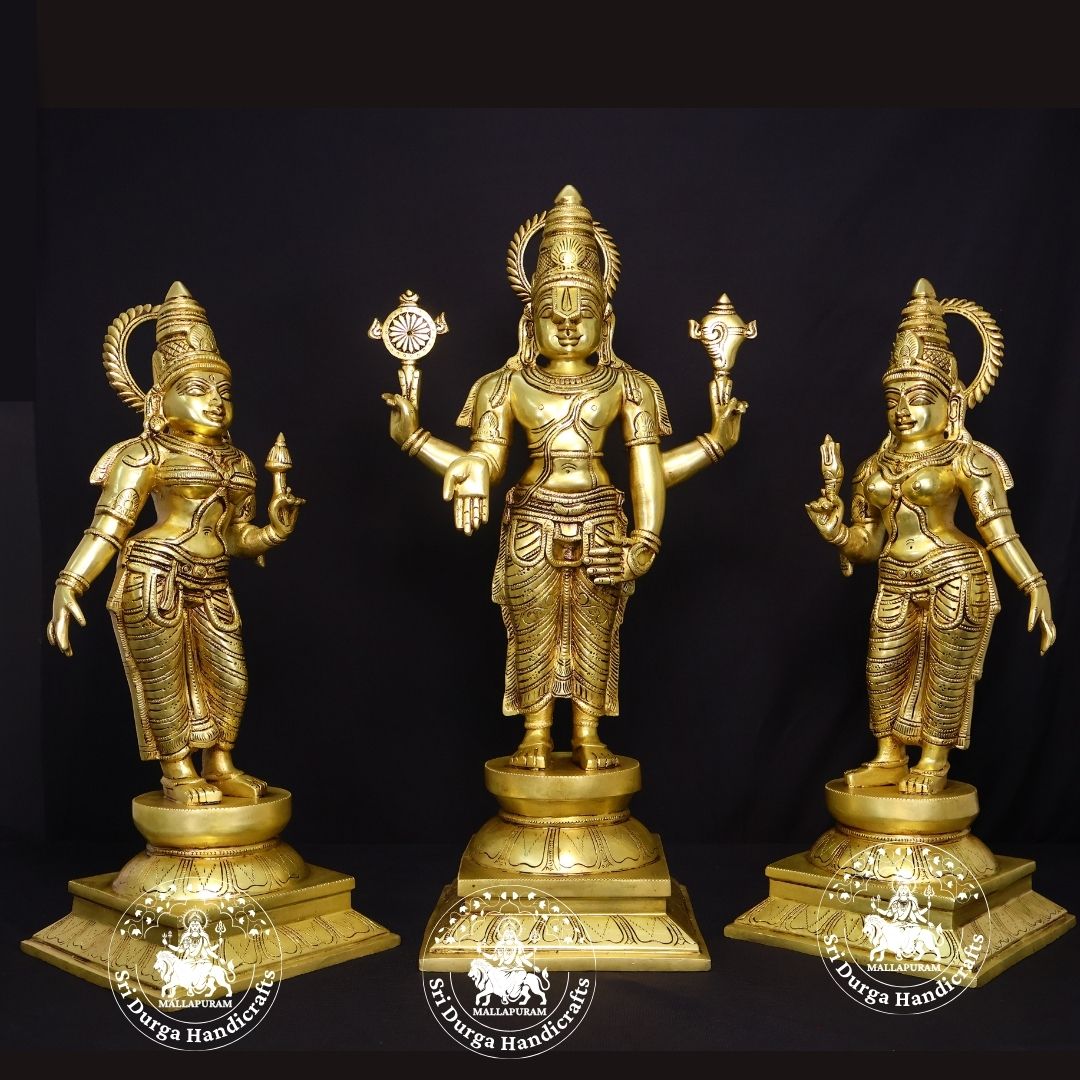 24" Inch Brass Perumal Set