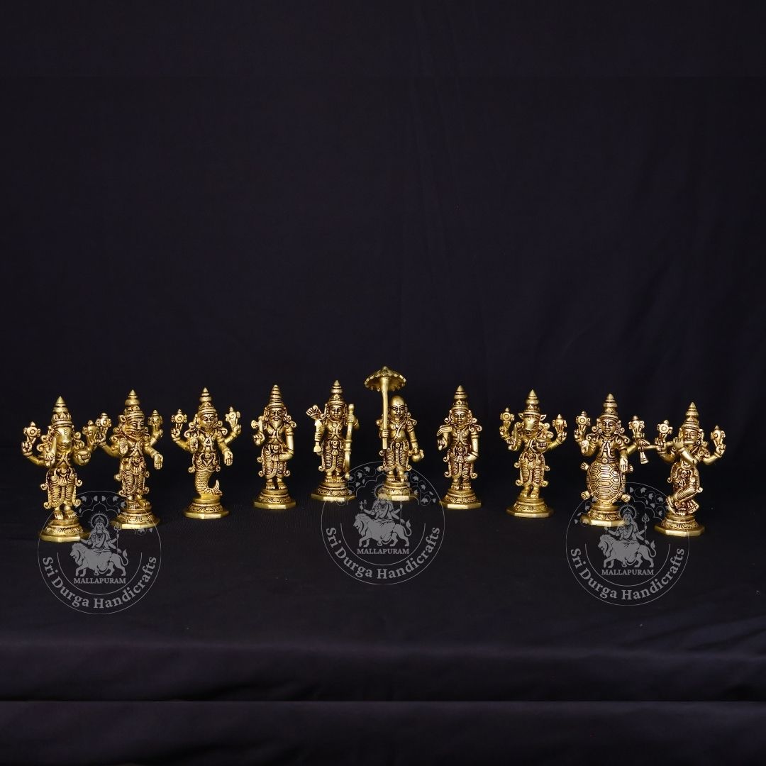 4" Inch Brass Vishnu Dasavataram Set