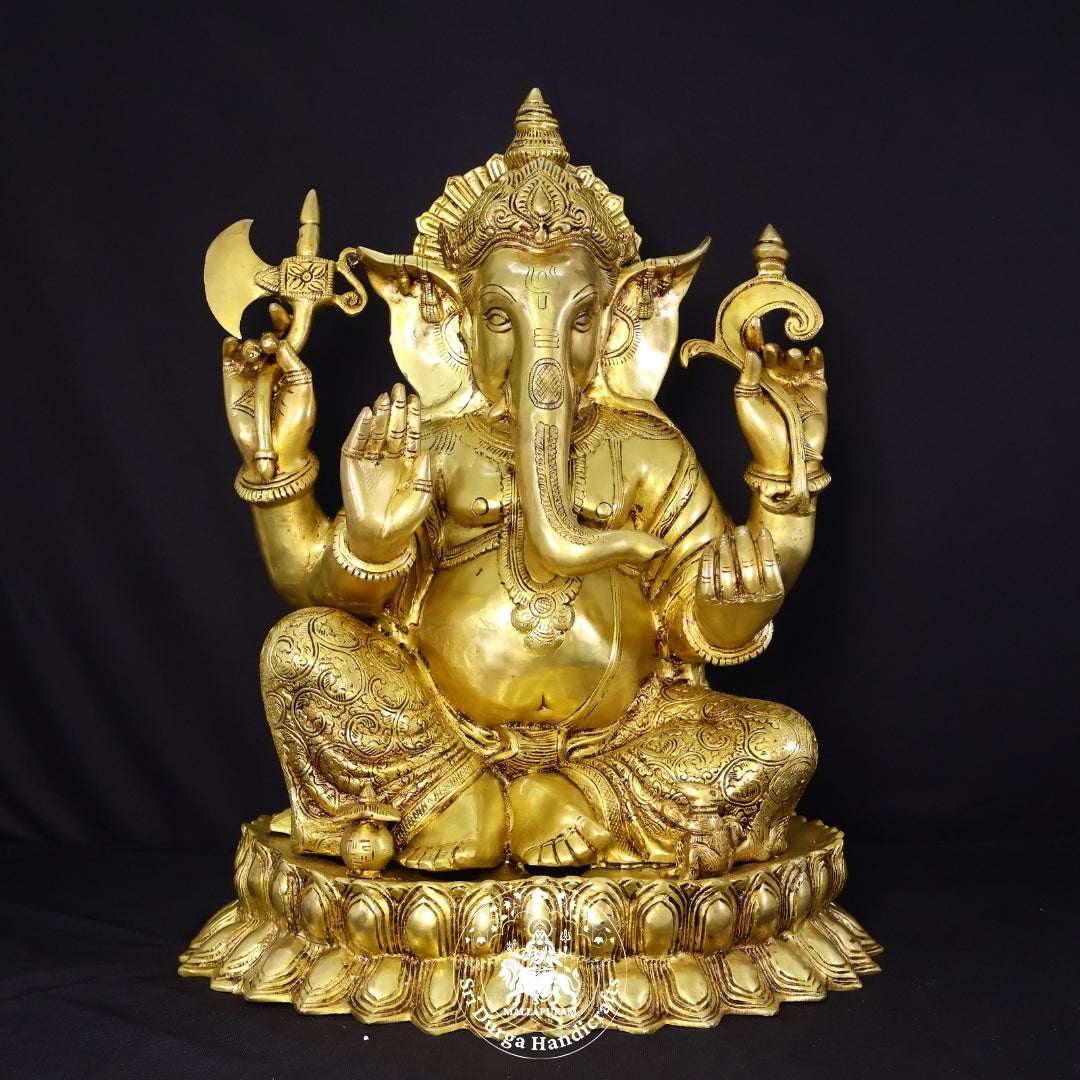 21" Inch Brass Kamal Ganesh Idol