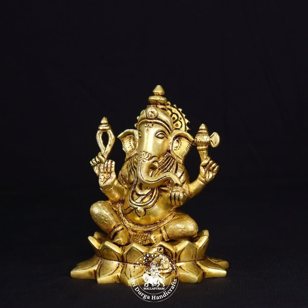5" Inch Brass Kamal Ganesh Idol