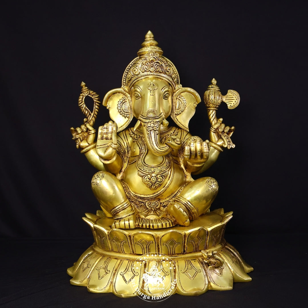20" Inch Brass Kamal Ganesh Idol