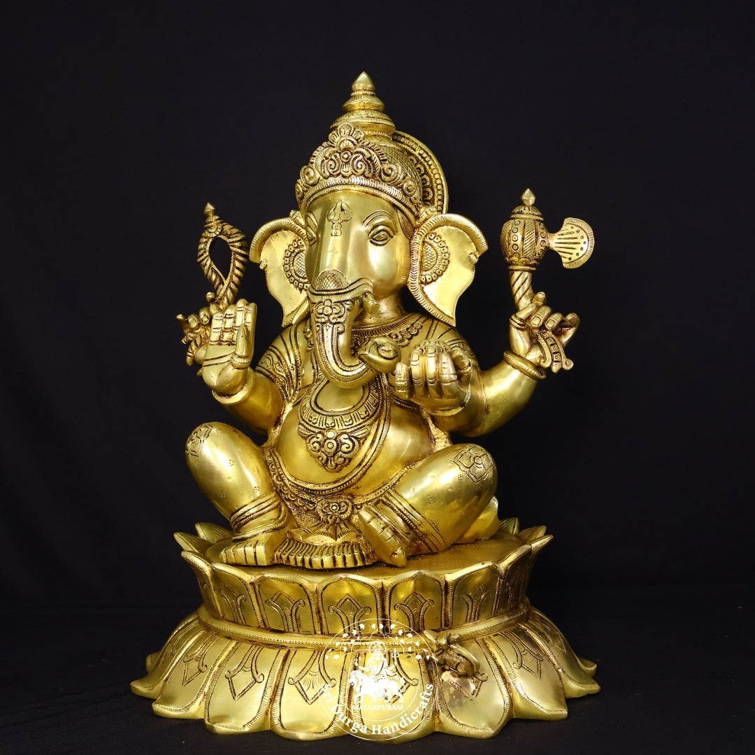 20" Inch Brass Kamal Ganesh Idol