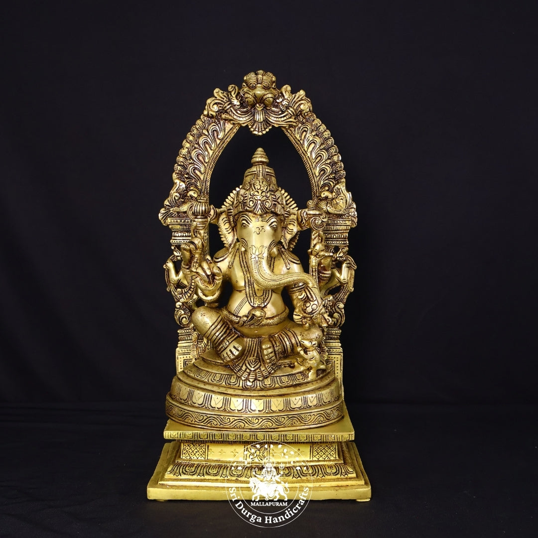 16" Inch Brass New Frame Ganesh