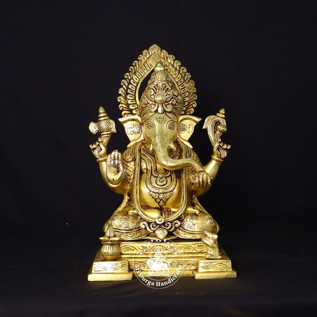 12" Inch Brass Puna Ganesh Idol