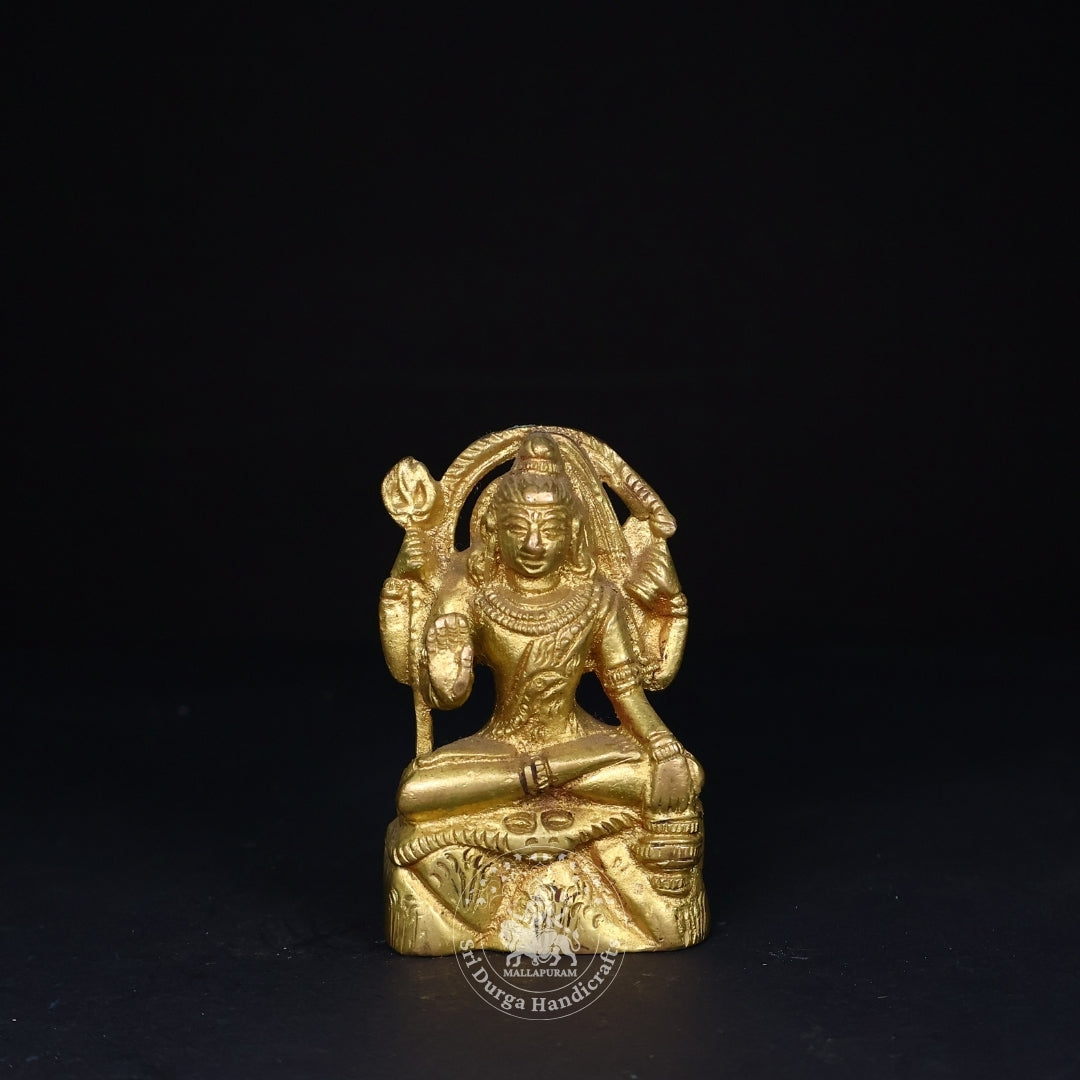 2" Inch Brass Sivan Sitting Miniature Idol