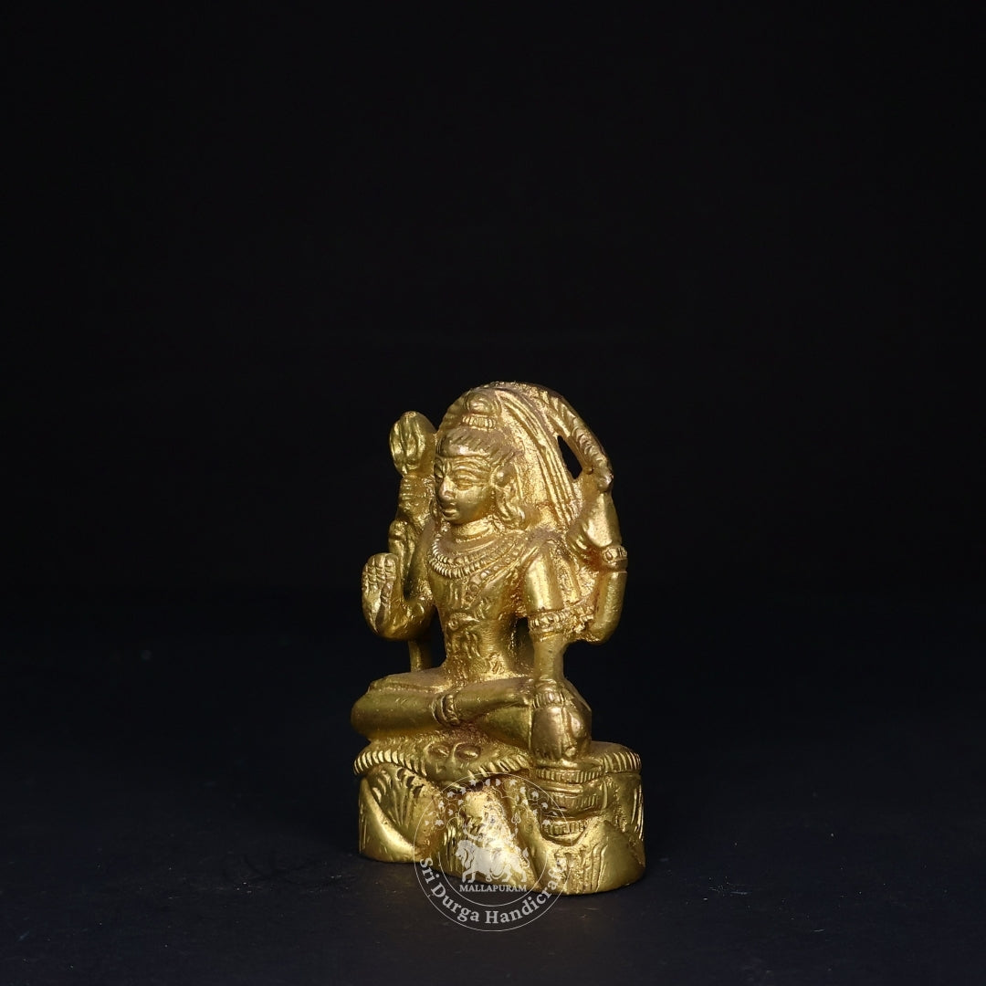 2" Inch Brass Sivan Sitting Miniature Idol