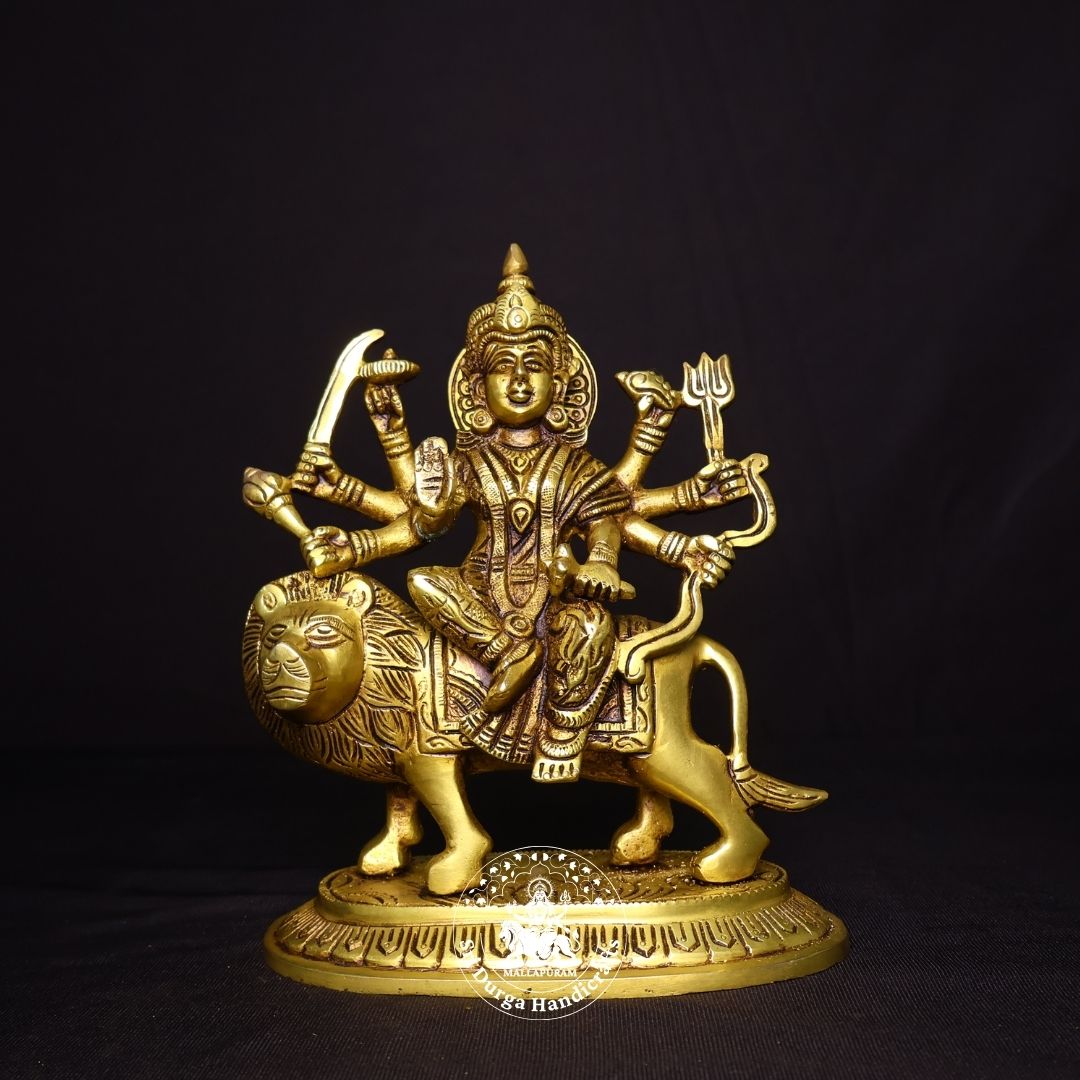 Brass Simma Durgai Idol – 8 Inch