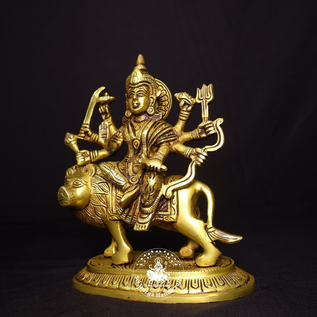 Brass Simma Durgai Idol – 8 Inch