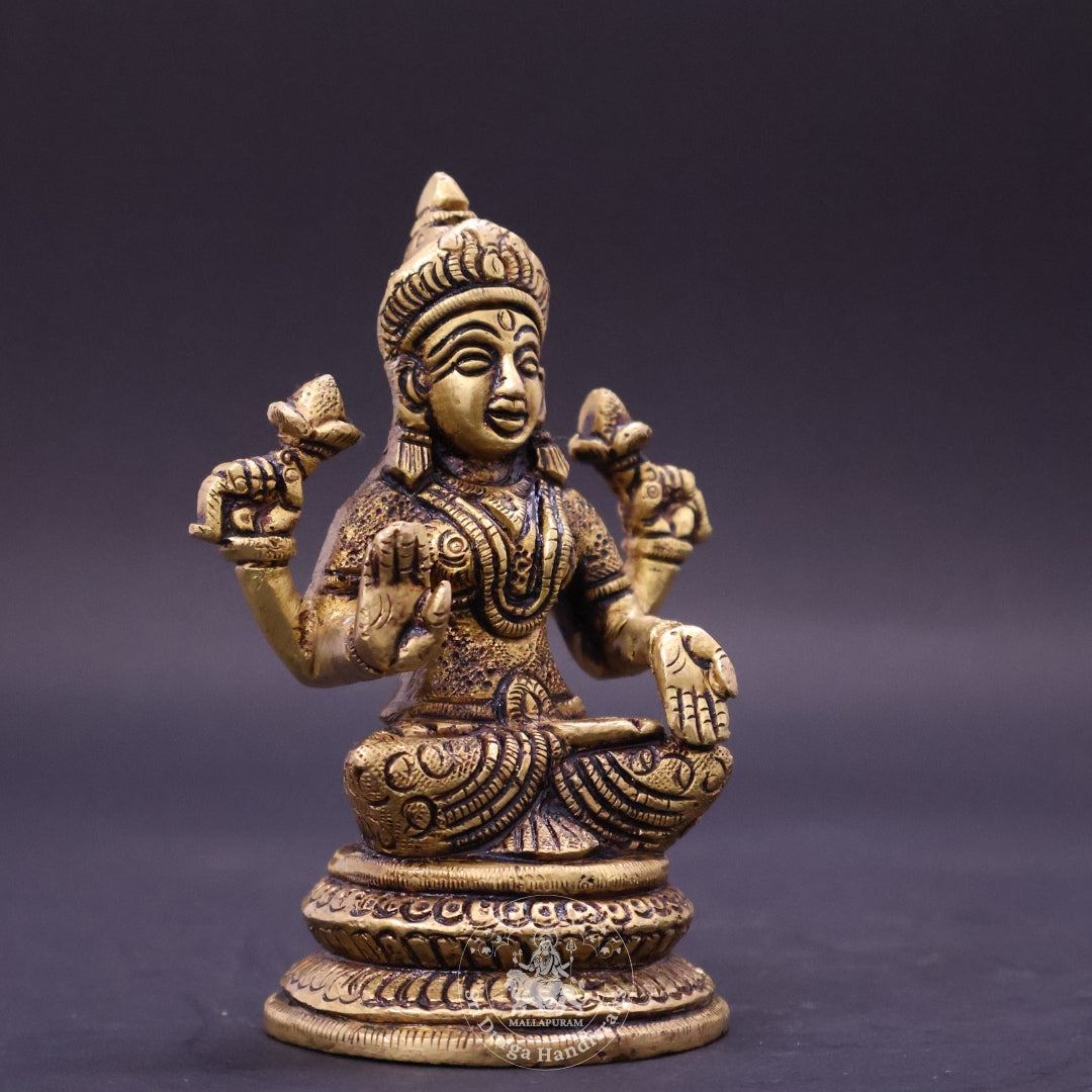 4" Inch Brass Lakshmi Idol
