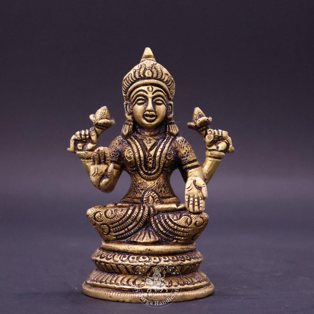 4" Inch Brass Lakshmi Idol