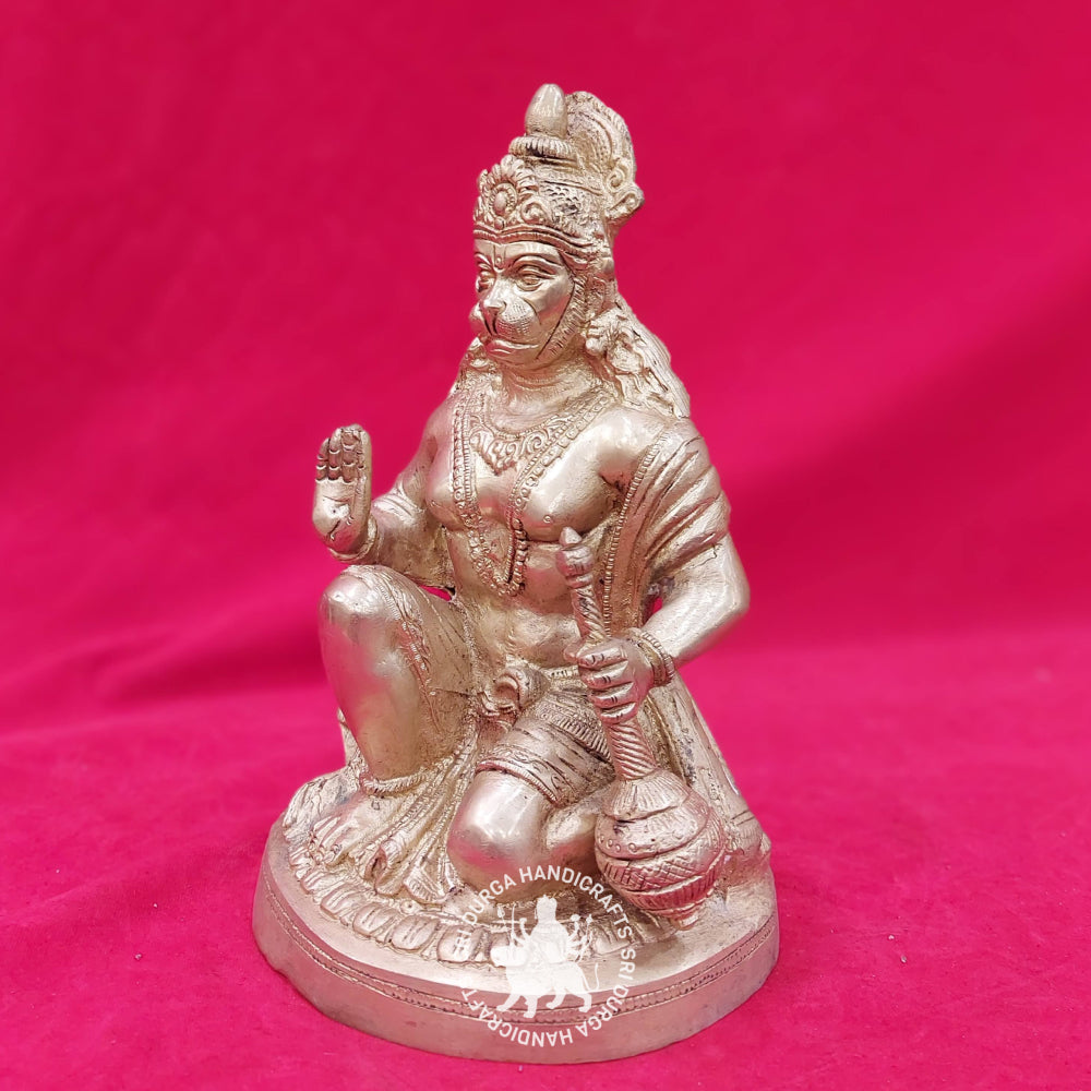 Brass Abaya Hanuman 9" inch Idol Sitting Posture