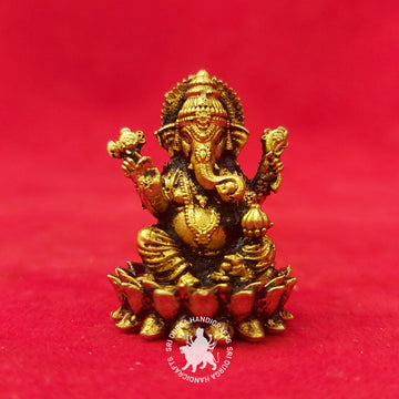 Brass Ganesh with Modak Miniature Idol